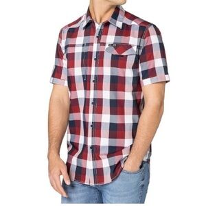 Wrangler ATG Red and Blue Checkered Casual Shirt